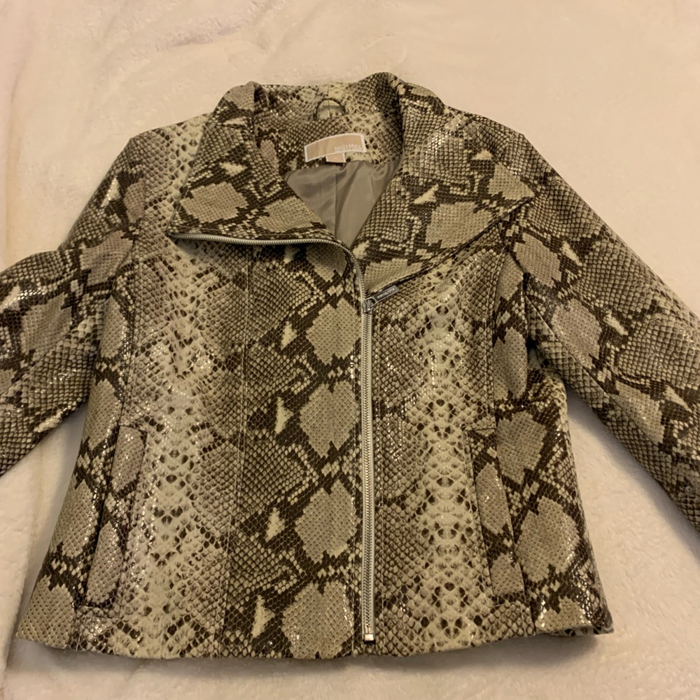 Michael Kors snakeskin leather jacket